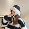 Autumn and Winter Hats for Women New Plush Knitted Versatile Warm Ear Protection Thickened Fashionable Plush Velvet Leeve Hat