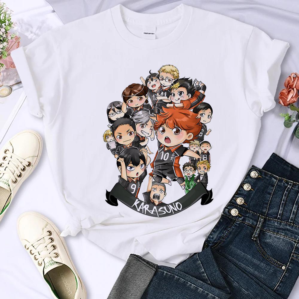 Japanese Anime Haikyuu T-shirt Women Top Harajuku Japan Style T Shirt Unisex Summer Clothes Y2k Short Sleeve Women's T-shirts