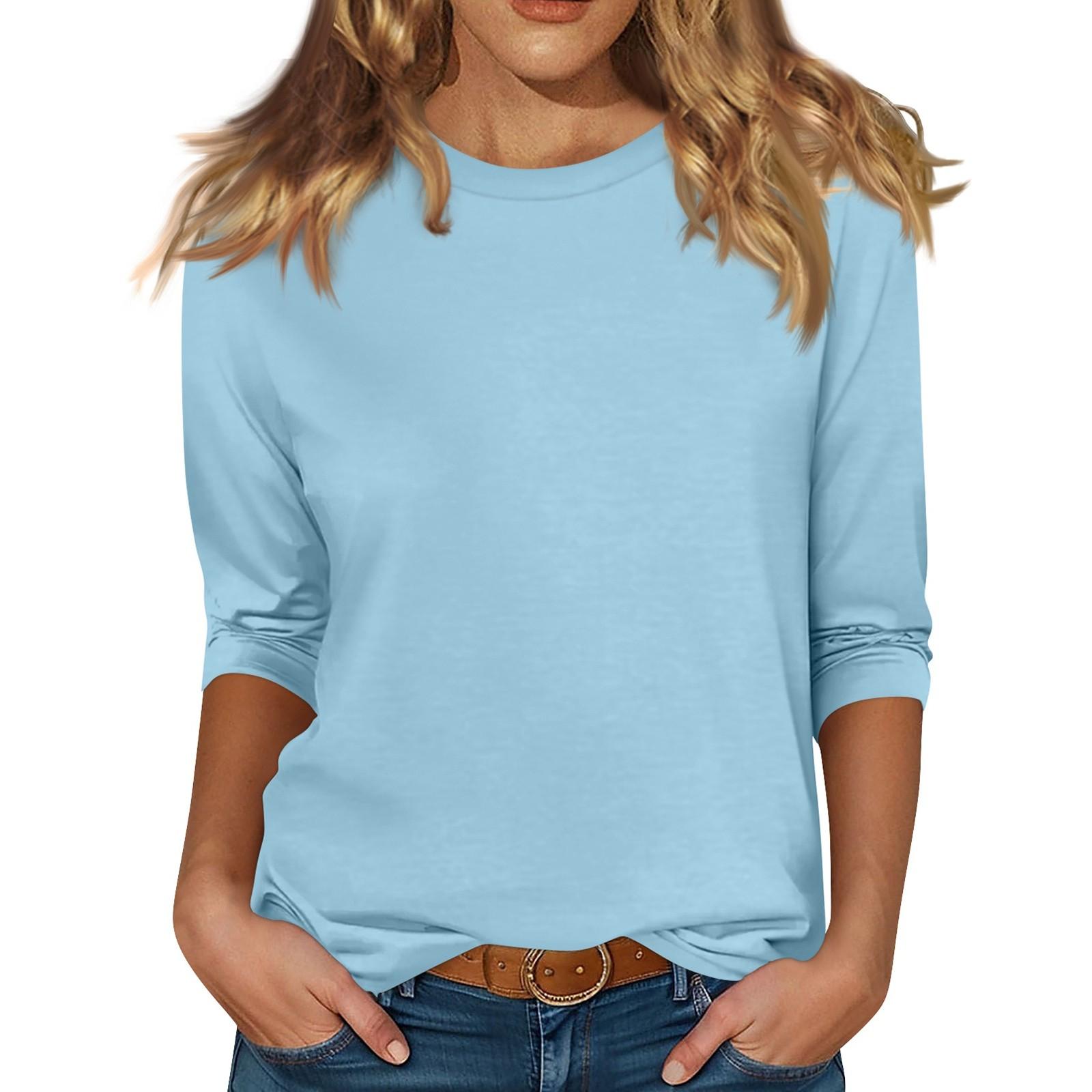 

Женская бархатная рубашка с круглым вырезом и рукавом 3/4, верхняя одежда XL небесно-голубой