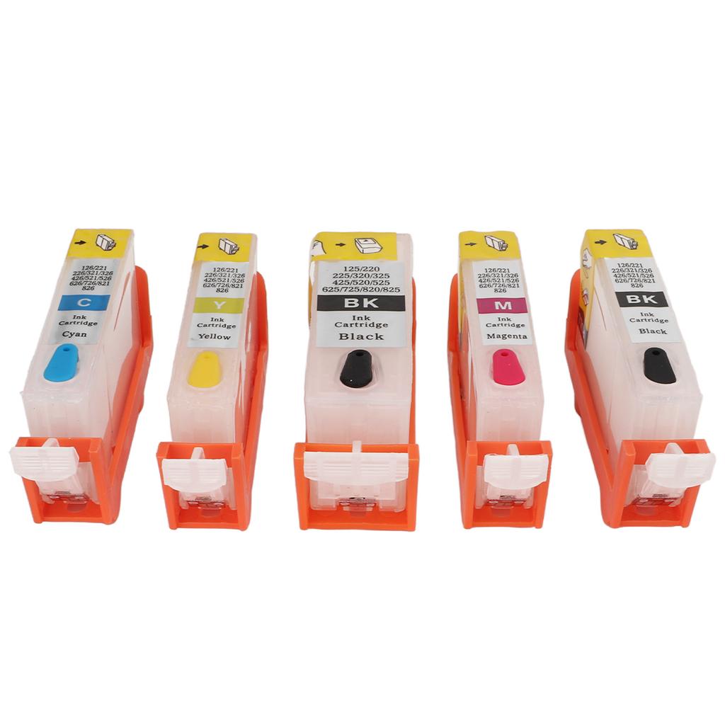 5PCS Ink Cartridge 4 Colors PP Intelligent Chip Large Capacity Printer Accessories for Documents Pictures