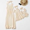 Summer Mommy And Me Romper Maxi Šaty + Čelenka Family Matching Set