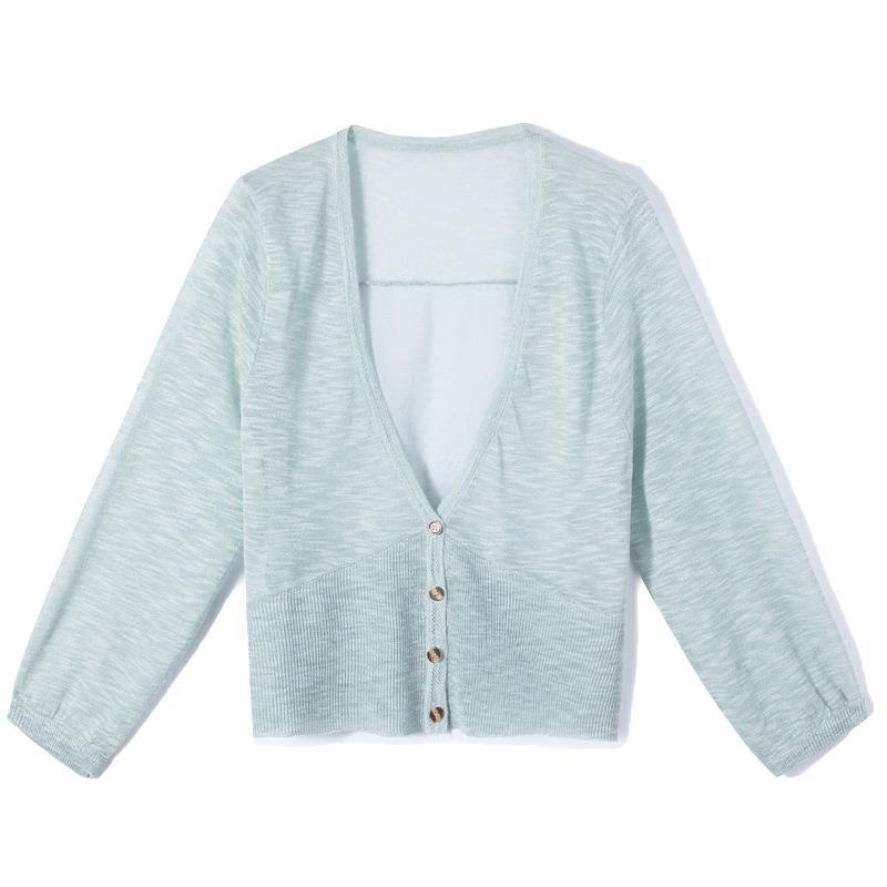 Summer New Short Sunscreen Clothes, Shawl Women's Thin Seven-quarter Sleeves, Ice Silk Knitted Cardigan, Small Vest Jacket