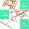 4Pcs Wooden Bird Ladder, Bird Ladder for Cage, Birds Toys for Parakeets Parrots Cockatoo Lovebirds Birdie, Wooden Ladders Basics Climbing