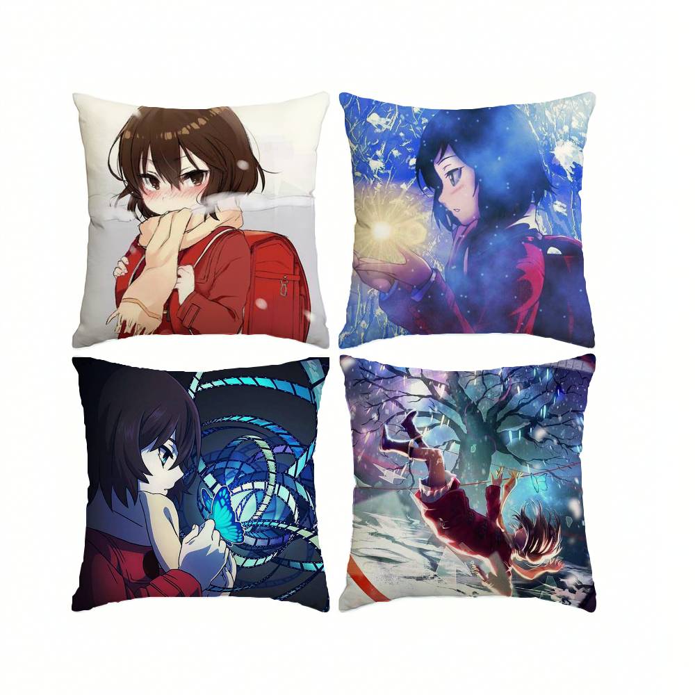 E-Erased Anime K-Kayo H-Hinazuki Pillow Case Square Double-Sided Sofa Cushion Cover Bedroom Bedside Pillow