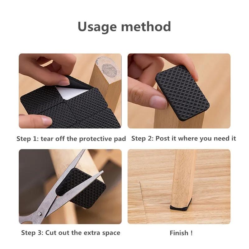 1 lot Chair Table Leg Gasket Door Toilet Anti-collision Sticker Furniture Stool Legs Soft  Protection Pad Can Be Cut At Will
