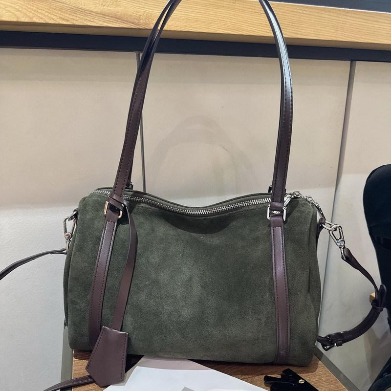 

New cowhide suede leather bag pillow bag tote bag portable messenger shoulder bag women s bag 33cm*13cm*24cm