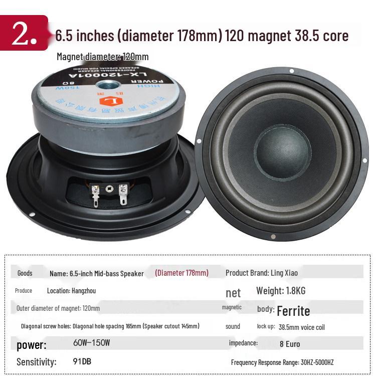 5, 6, 8, 10, 6.5, 12-inch Mid-Bass and Full-Range Home Audio Speaker