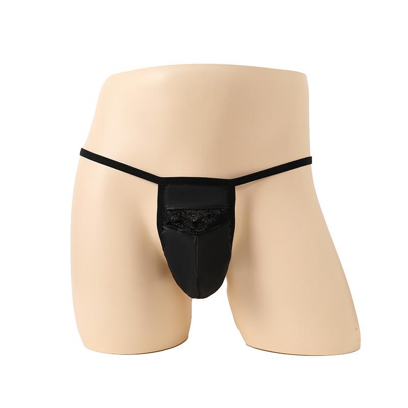 Mini Thong Men'S Penis Pouch Hole Erotic Lingerie Sexy T-Back G-String Bikini Underwear Roleplay Nightwear Front Open Underpant