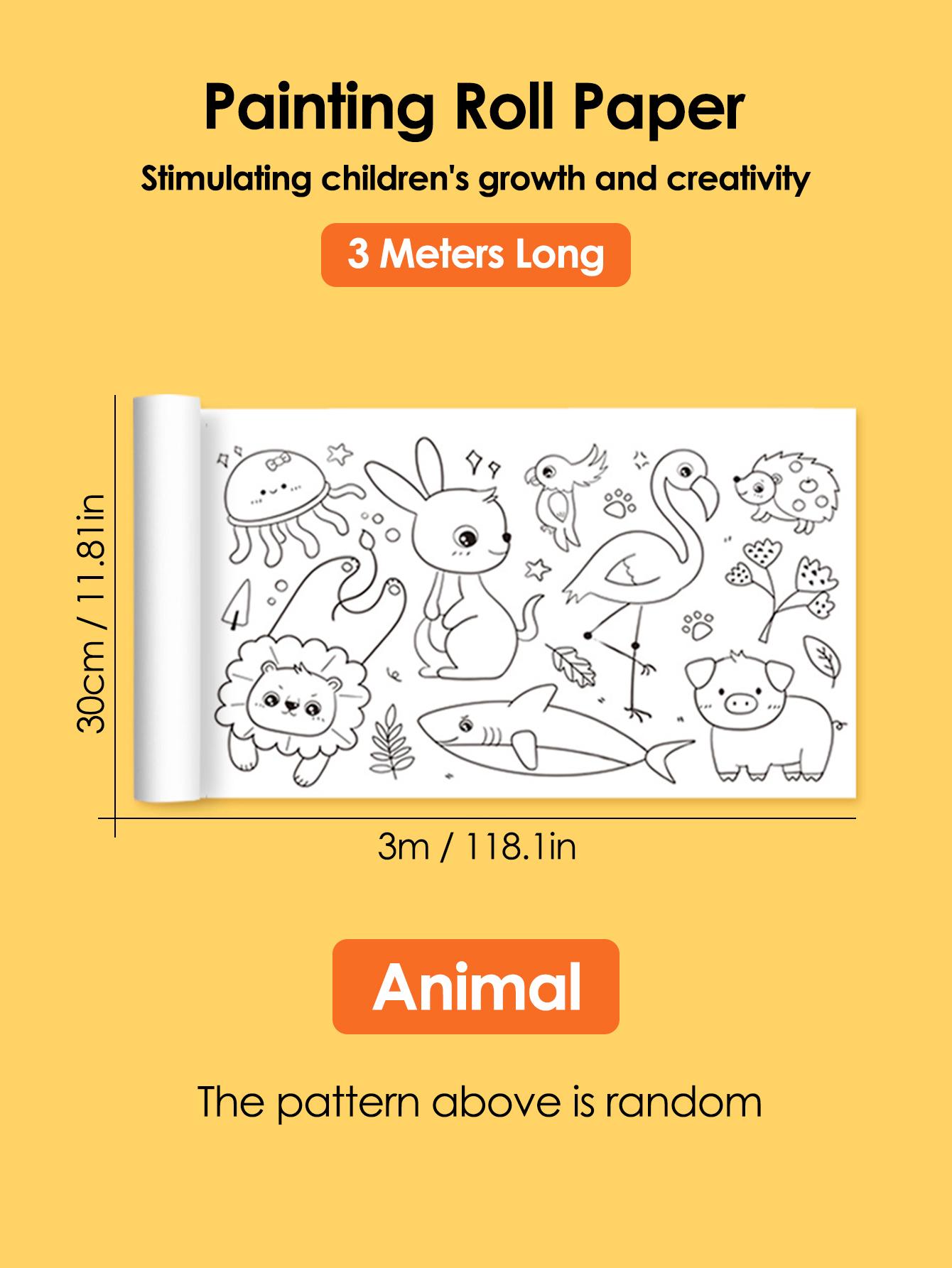 Kids Drawing Roll DO IT YOURSELF Sticky Colour Filling Paper Coloring Paper Roll For Children DO IT YOURSELF Painting Drawing Early Learning