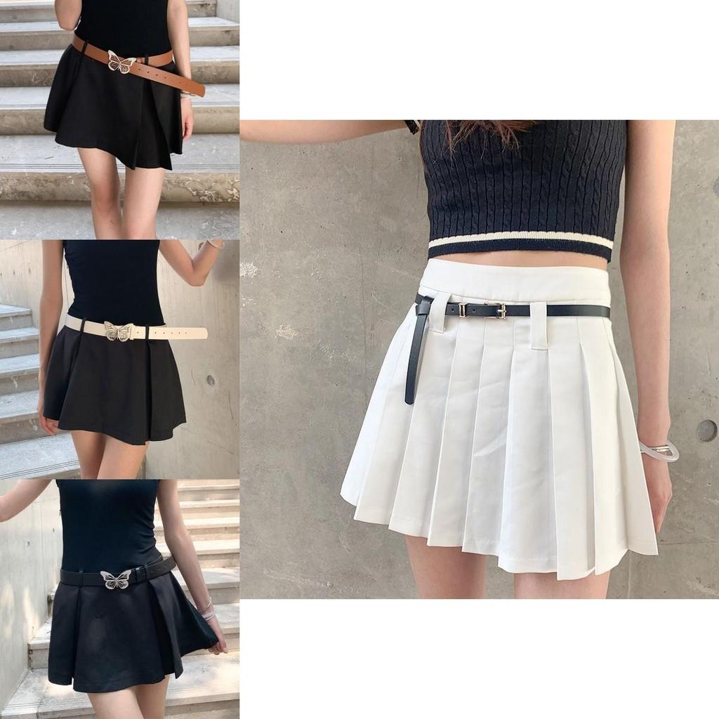 Shiny Y2k Rhinestone Butterfly Metal Buckle Womens Belt For Elegant Skirt Enhancements