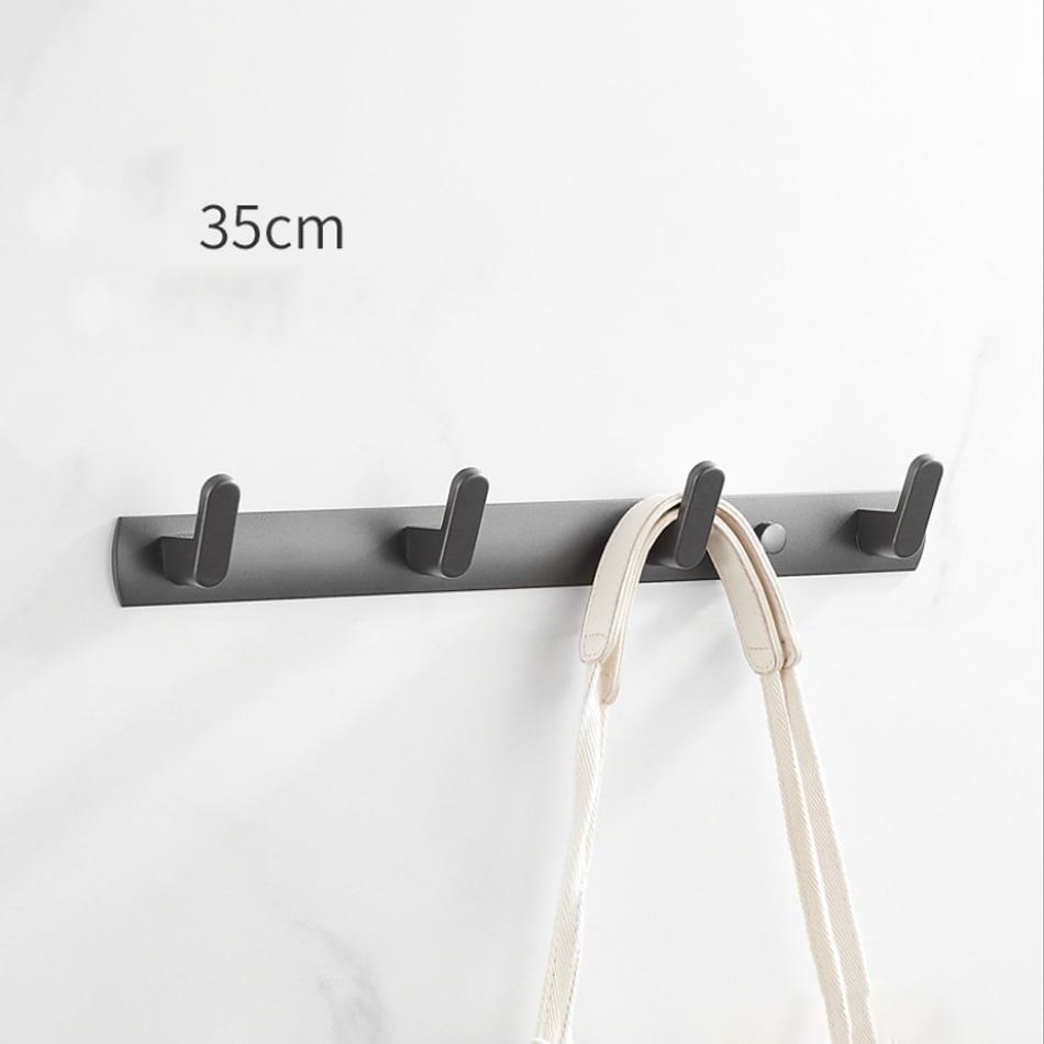 Aluminum Robe Hook Grey White Black Creative 3 4 5 6 Row Wall Hook for Bathroom Kitchen Lavatory Home Coat Towel Key Holder