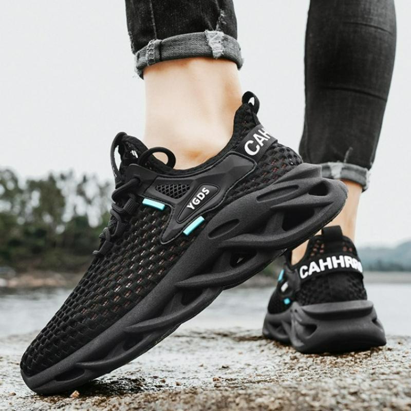 Atmungsaktive Herrenschuhe Mesh-Sneakers Mode Leichte Freizeitschuhe Outdoor Weiche Sohle Herren Laufschuhe Rutschfester Tennisschuh