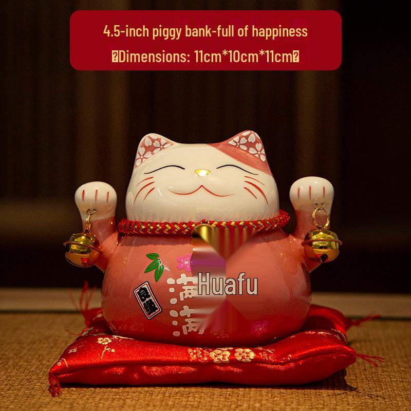Lucky Cat Ceramic Ornaments - Cute Cartoon Decorations & Creative Gifts