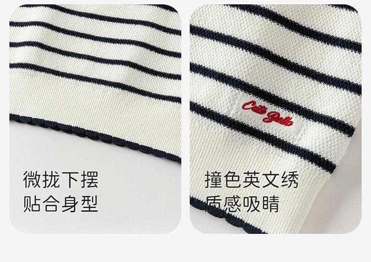 David Bella Girls' Anti static Vest Autumn Collection New CUHK Children's Striped College Style Knitted Shirt