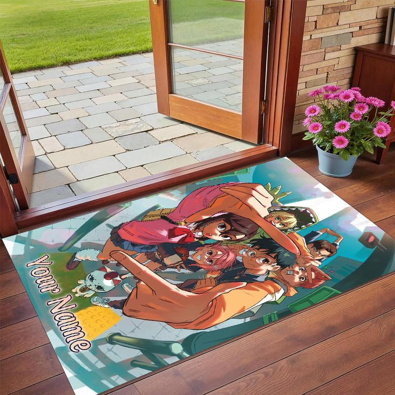 Crystal Velvet Rug Custom Name Text, Soft Non Slip Floor Mat Home DecorDandadan
