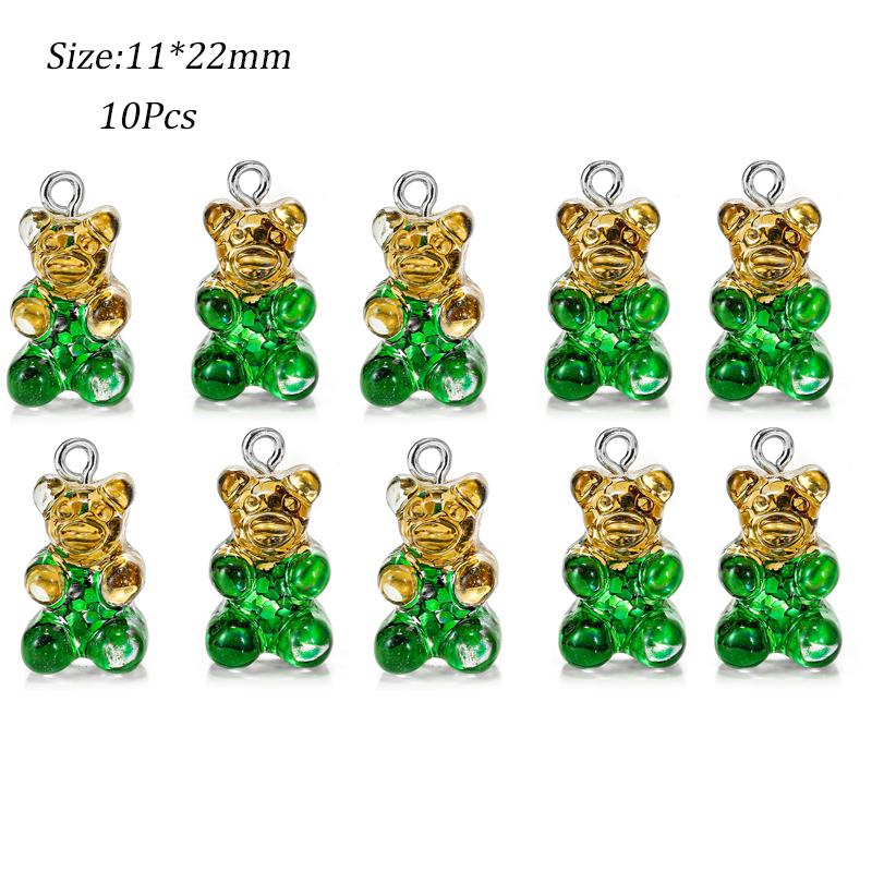 10/50 Stück Bunte Gummibärchen Anhänger Charms für Halskette Armband DIY Ohrringe Schmuck Bären Valentinstagsgeschenk 2,1*1,1cm