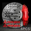 6 Stück Auto-Bremssattel-Aufkleber Vinyl-Bremsaufkleber für Lancer Mirage OTO ASX L300 Montero L200 Outlander Delica Pajero