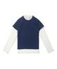 CARGOBROS FOR WOMAN Star See-Through Long Sleeve Layered Short Sleeve Tee Set (Ivory/Navy)