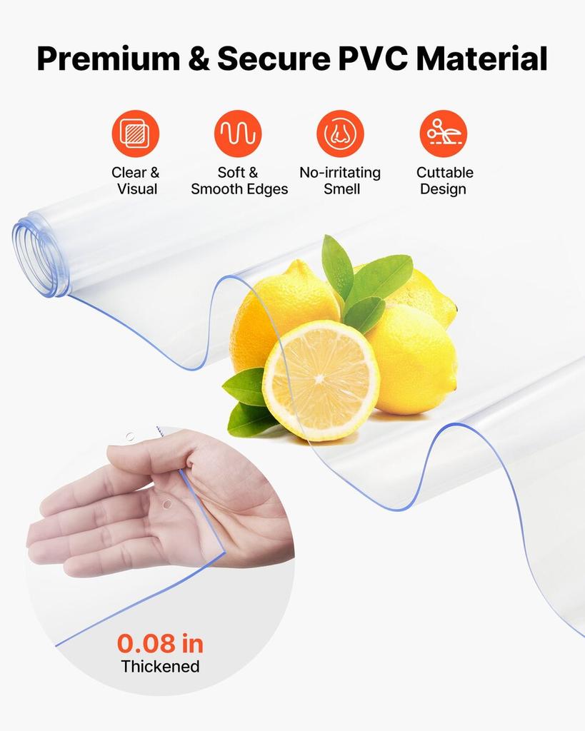Pásková závěs PVC dveřní závěs 72" x 96" Chladicí box Mrazák Čirý plast
