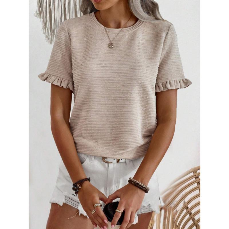 IHUASU Camicette e camicie casual con scollo a maniche corte e alla moda da donna