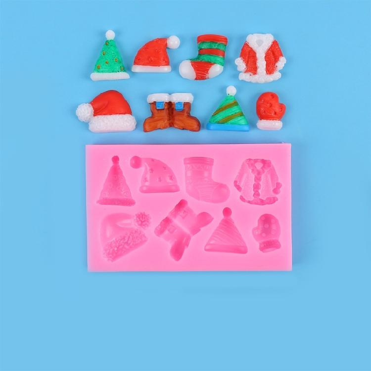 Candy Tree Hat Socks Silicone Mold Fondant Mold Christmas Baking DIY Supplies