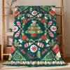 Christmas tree reindeer fashion art Flannel soft warm plush blanket sofa living room pet hogar bedroom gift home Car portable