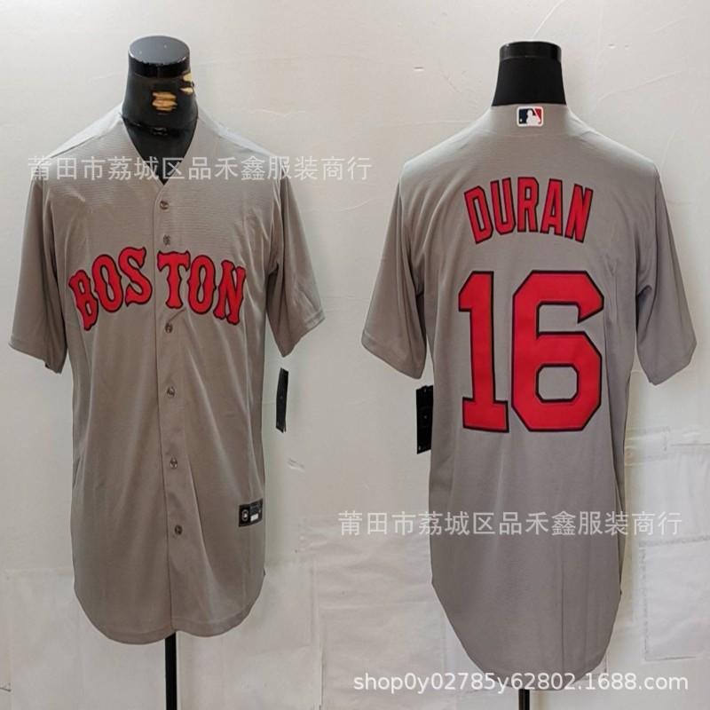 Mens Boston Red Sox 16 Duran City Edition Baseball Jersey Cotton Basketball Sport Shirt