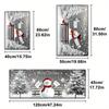 Set Christmas Kitchen Floor Mats Non Slip Washable Blue Background 3D Snowflake Runner Rug for Family Xmas Holiday Decor