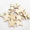 100pcs/lot Unfinished Wooden Stars Ornaments, Assorted Size Cutout Blank Wood Pieces Star for Christmas Wedding Party DIY Crafts