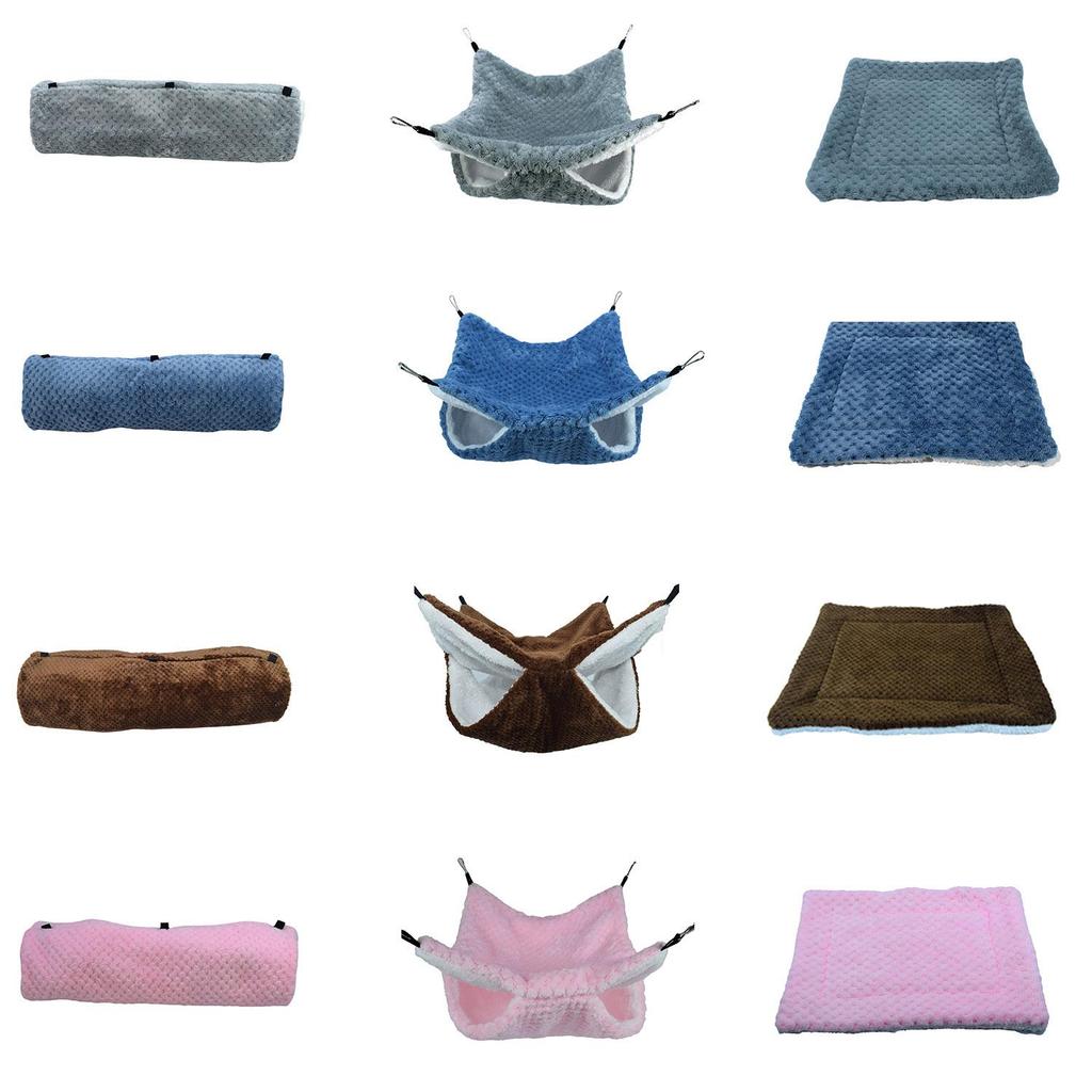 Double-Layer Small Pet Hideaway: Sugar Glider, Ferret, Guinea Pig, Hamster Tunnel & Mat