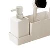 4x Storage Tray Brush Set, Kitchen Dispenser with , Counter Top, Refillable,