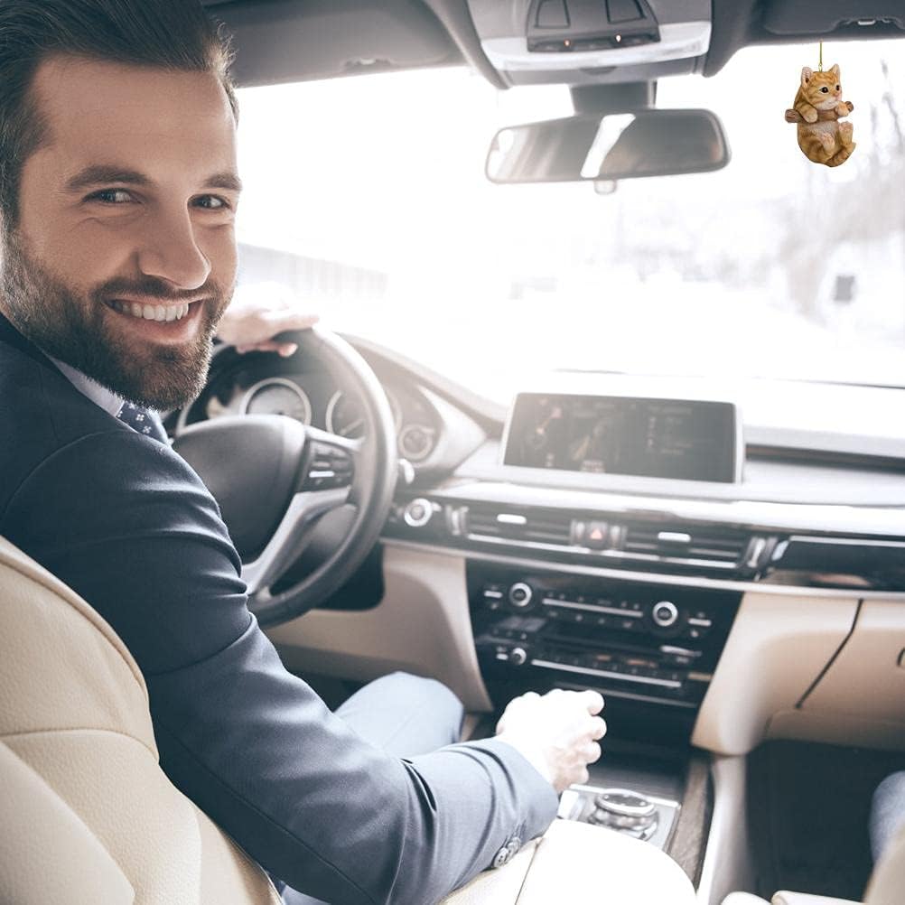 Car Pendant Creativity Cute Cat Car Hanging Ornaments Car Rearview Mirror Hanging for Friends and Family