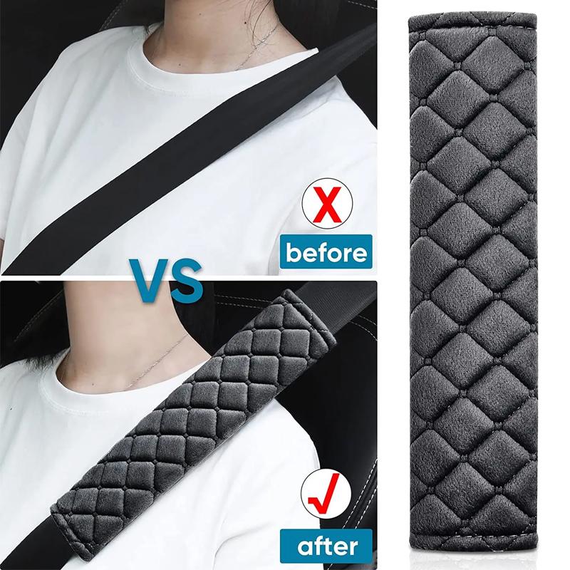 2Pcs Universal Car Seat Belt Cover Adjustable Soft Plush BackPack Strap Kids Adults Car Seat Belt Shoulder Pads Auto Accessories