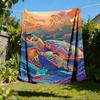 1pc Sea Turtle Print Outdoor Blanket, Soft And Comfortable Blanket, Casual Warm Outdoor Blanket, Good Birthday Gift yy251201131