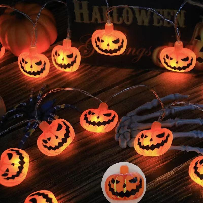 Halloween LED String Lights: Pumpkin, Bat, Devil, & Colorful Prints for Festive Decor
