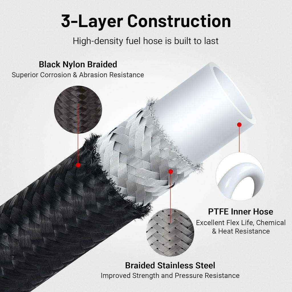 Car Modification Oil Cooler Oil Pipe Nylon  Fuel Pipe  Stainless Steel  Oil Cooler Pipe