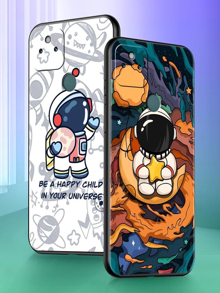 Cartoon Cute Cosmonaut Phone Case Cover for Google Pixel 10 9 8 7 6 9A 8A 7A 6A Pro Shockproof Soft TPU 9 Pro XL Shell Capas Bag