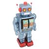 Metal Tin Robot Toy Retro Electric Rotating Figures Model Adult Collection Kids Gift