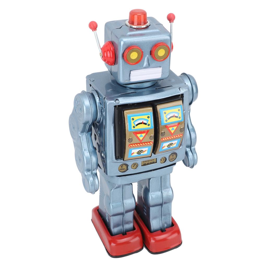 Metal Tin Robot Toy Retro Electric Rotating Figures Model Adult Collection Kids Gift