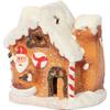 Ceramic Gingerbread House with LED Light 9cm - Christmas Decoration