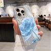 Luxury Blue Flower Girls Women Phone Case For Apple iphone 16pro 15 16 14 13 Pro Max 16e 12 11 7 8 Plus XR SE Bumper Funda Cover