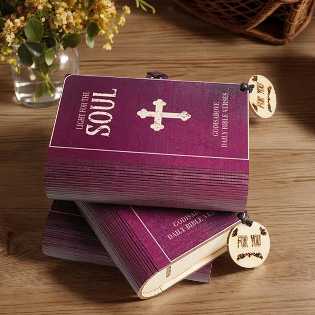 Wooden Bible Verses Box with 90 Prayer Cards Christian Bible Storage Case Bible Verse Prayer Card For Adults Daily Encouragement