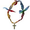 Vintage Copper Cross Chain Necklace With Gradient Colors For Summer Style