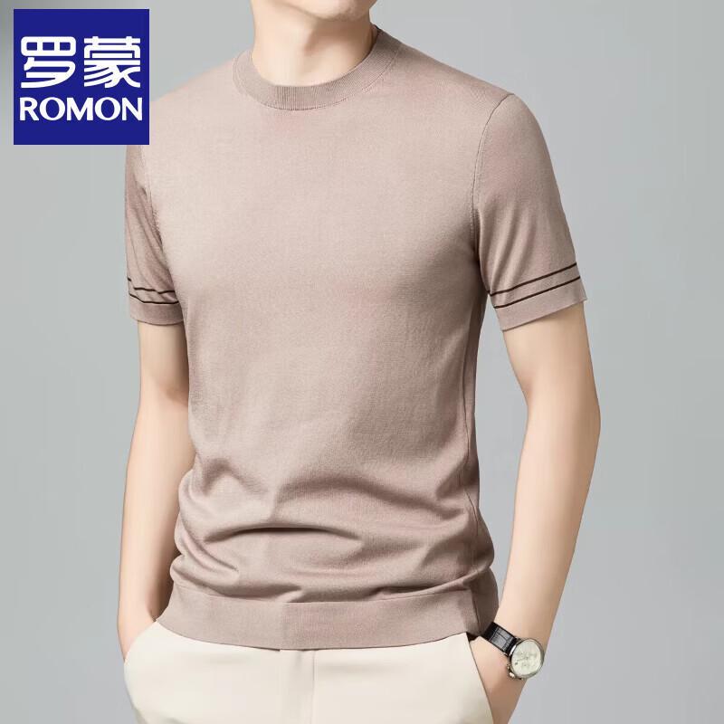 Luomeng Men s Silk Blend Cool-Feel Short Sleeve T-Shirt EU 40