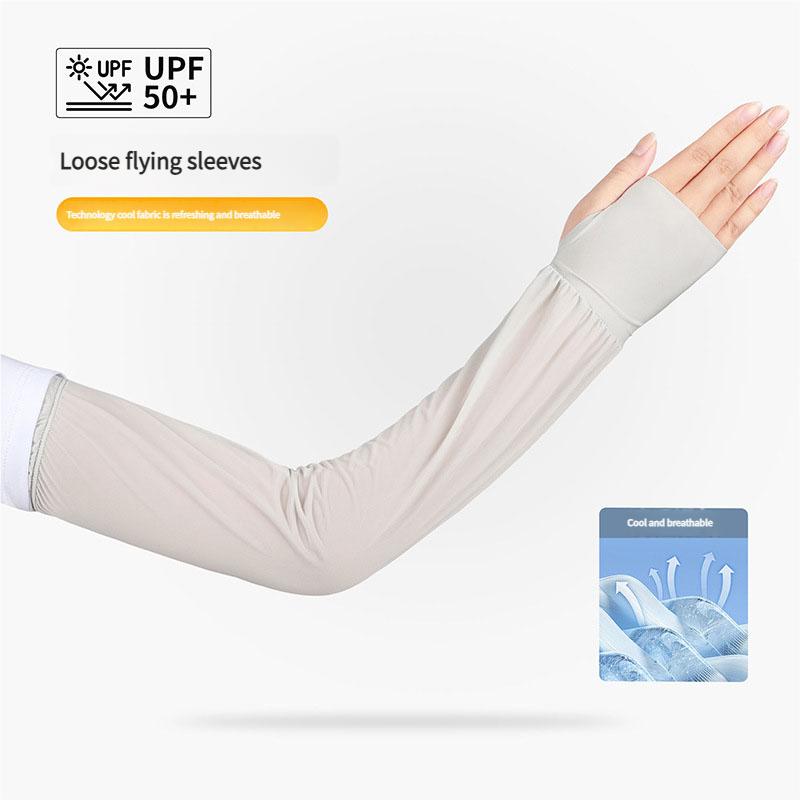 Loose Fit Cooling Arm Sleeves UV400 Sun Protection Breathable Fingerless Sun Cover for Running Cycling Outdoor Sports Armwear