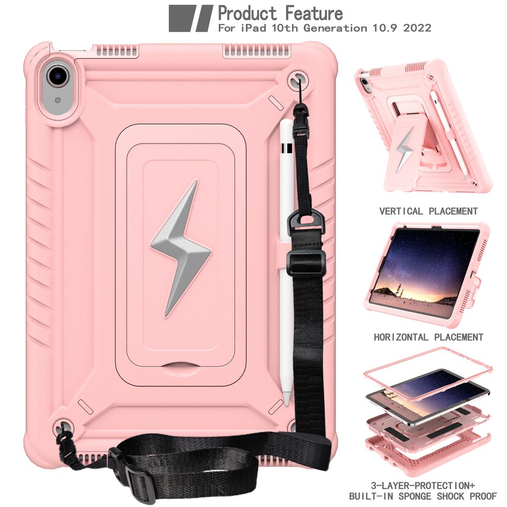 Heavy Duty Stand Case for IPad A16 2025 11th 10.9 2022 10th 10.2 7th 8th 9th Gen Air 1 2 Pro 9.7 2017 2018 3-in-1 Hybrid Cover