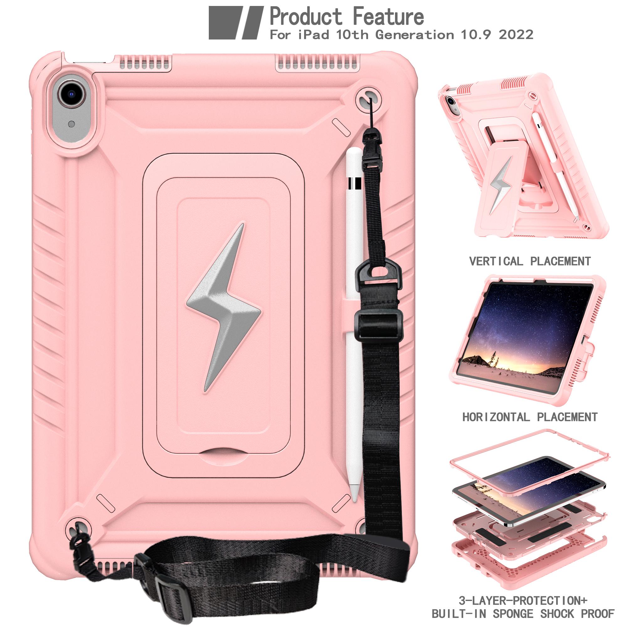 

Heavy Duty Stand Case For iPad A16 2025 11th 10.9 2022 10th 10.2 7th 8th 9th Gen Air 1 2 Pro 9.7 2017 2018 3-in-1 Hybrid Cover iPad A16 2025-11th розового золота