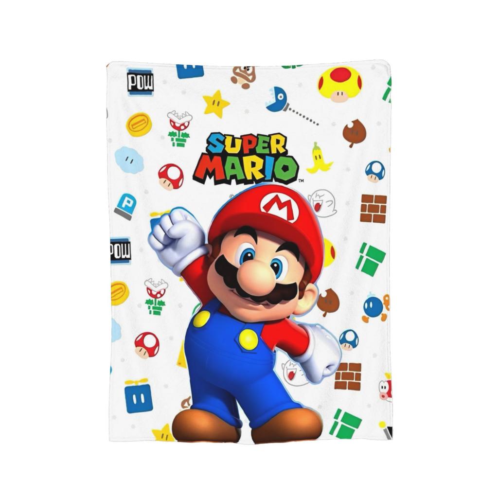 Roztomilý Boo Marios Potah na deku Flanelové přehozy Dekorace postele pohovky Měkké teplé přehozy,