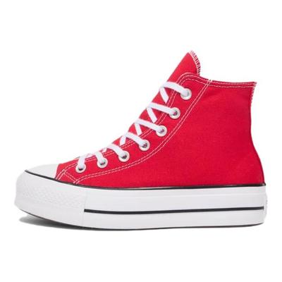 All Star Lift Mode Décontractée Antidérapante Durable Chaussures de Skate Montantes Baskets Femmes Rouge A09220C
