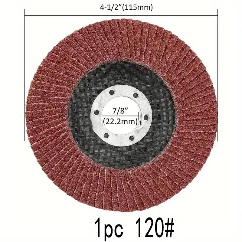1-5 Stück 4,5 Zoll Schleifscheiben mit Lamellen 40-120 Körnung Schleifscheiben 4 1/2 Sortierte Schleifscheiben Aluminiumoxid Schleifmittel Schleifen